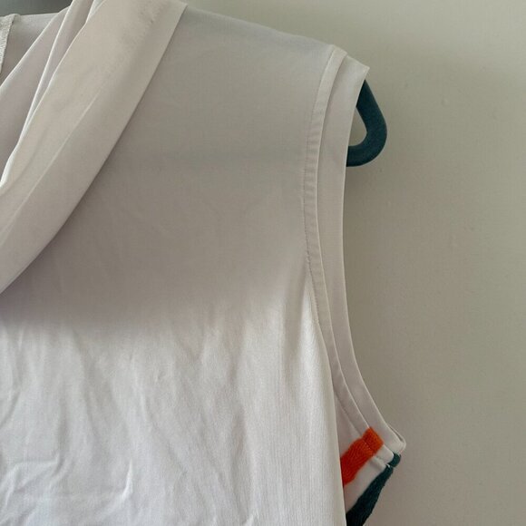 Adidas Collab White Zip-Up Hooded Vest Colorful 3 Stripes Women's Size XL Sporty - Picture 11 of 16